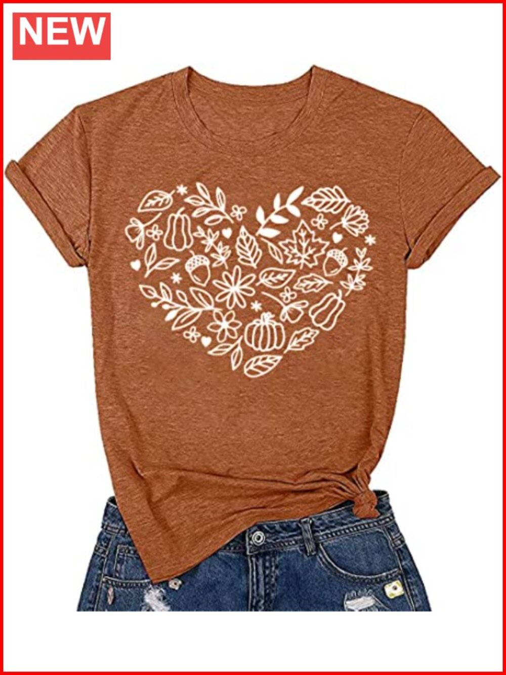 Women's Fall Graphic T-Shirt Crew Neck Short Sleeve Tunic Tee